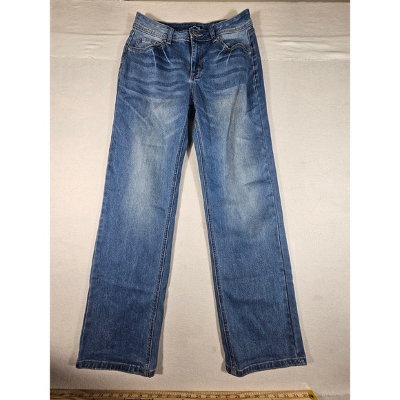 Flamingals Denim - Flamingals Womens High Waisted Wide Leg Jeans Medium Wash Blue Size S 80292